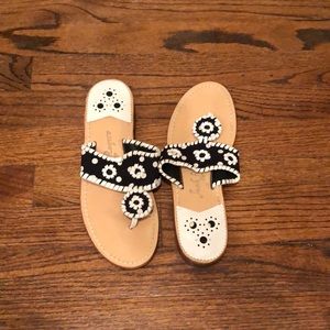 Black and White Jack Rogers flats